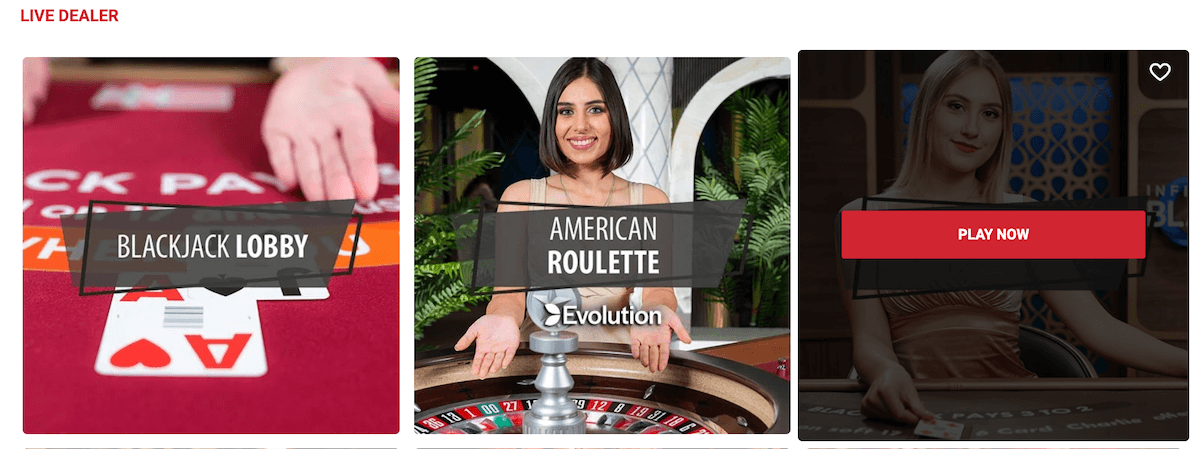 live casino games at betmgm